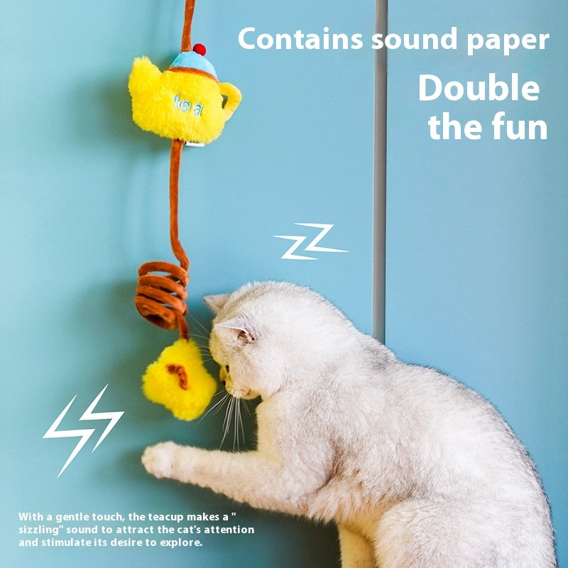 Jouet à chaîne élastique de chat Self-Hi Soulagent Stuffy Cat Teaser