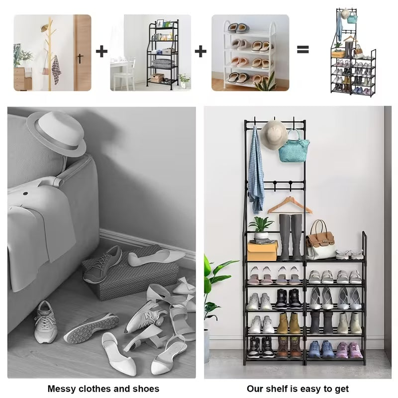 Combo tout-en-un, porte-chaussures en double rive robuste