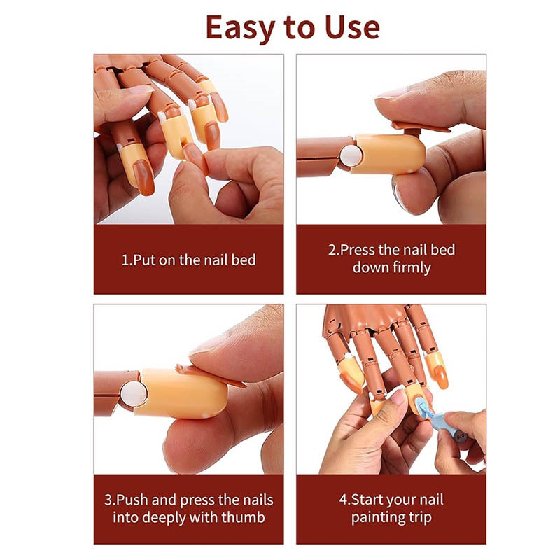 Nail Acrylique Gel Pratique Main 300 Pcs Conseils de Nail Formation flexible Conseil de Nail Art