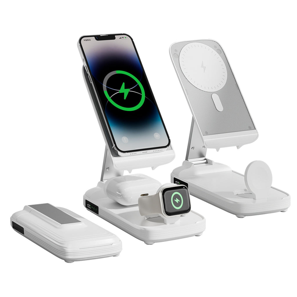 Trois-en-un Magsafe sans fil charge rapide pliant téléphone mobile magnétique Bracket vertical