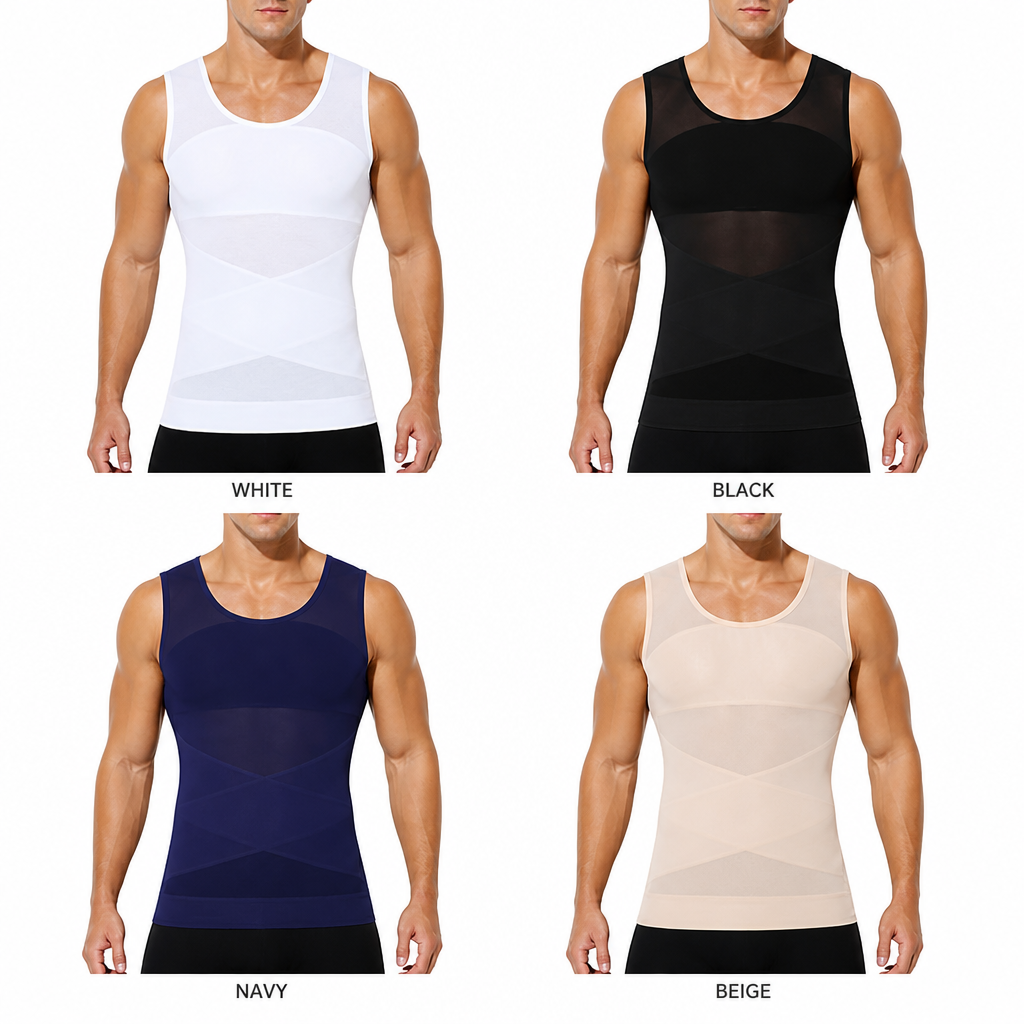 Tank de compression pour hommes Top X-Cross Shaper Vest Exercise Muscle Shirt Quick Dry Respirable G