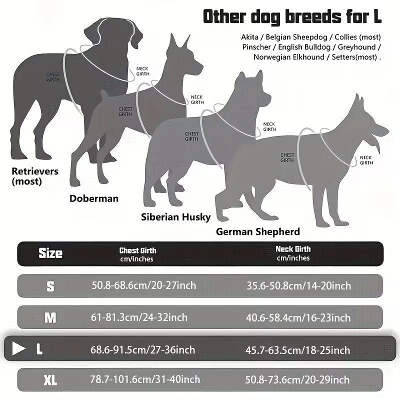 Harnais portatif tactique pour chiens de grande taille
