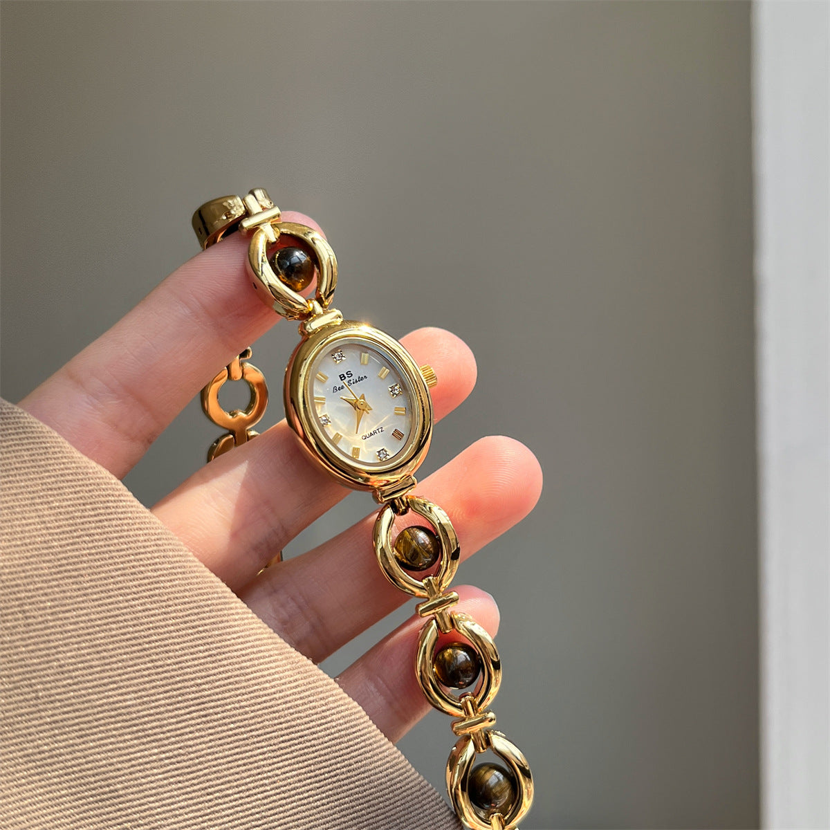 Amber Pearl Bracelet Chain Design avec un sens de haut de gamme