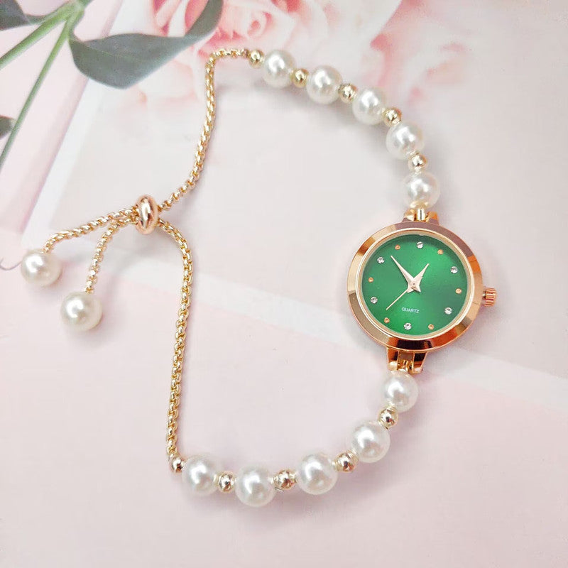 Pearl Bracelet Montre Femmes Quartz Montre