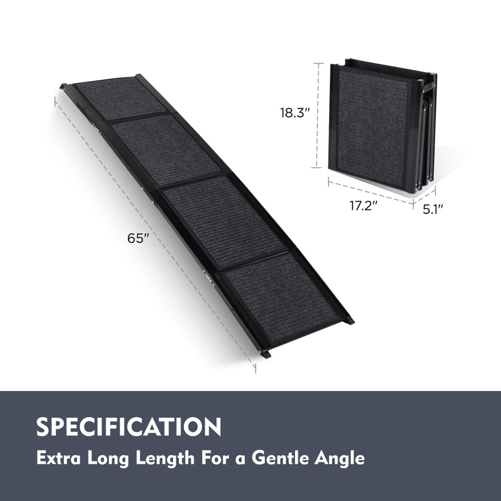 Rampe pour chien pour voiture 65x17 Grand pliage de l'escalier d'animal pour camion