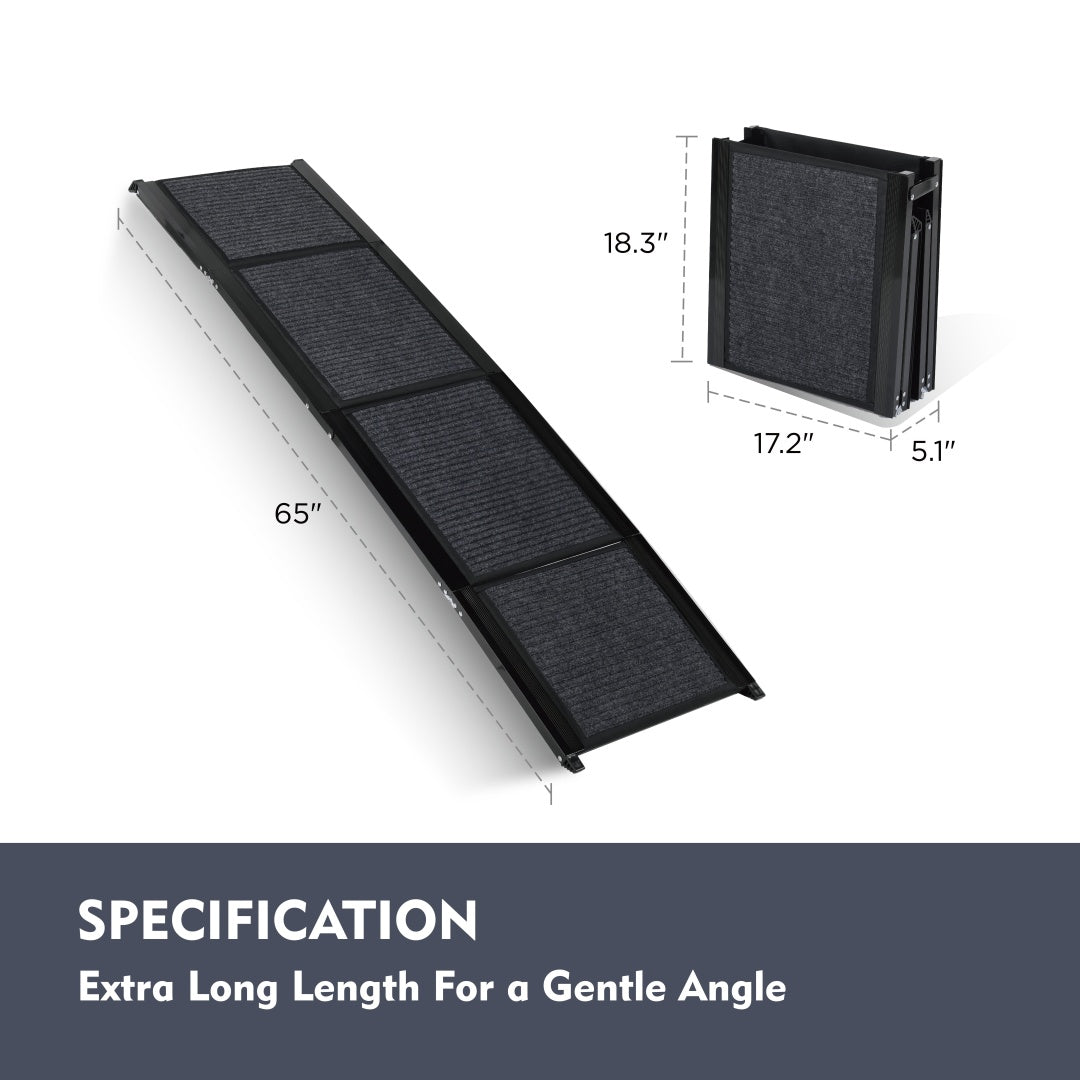 Rampe pour chien pour voiture 65x17 Grand pliage de l'escalier d'animal pour camion