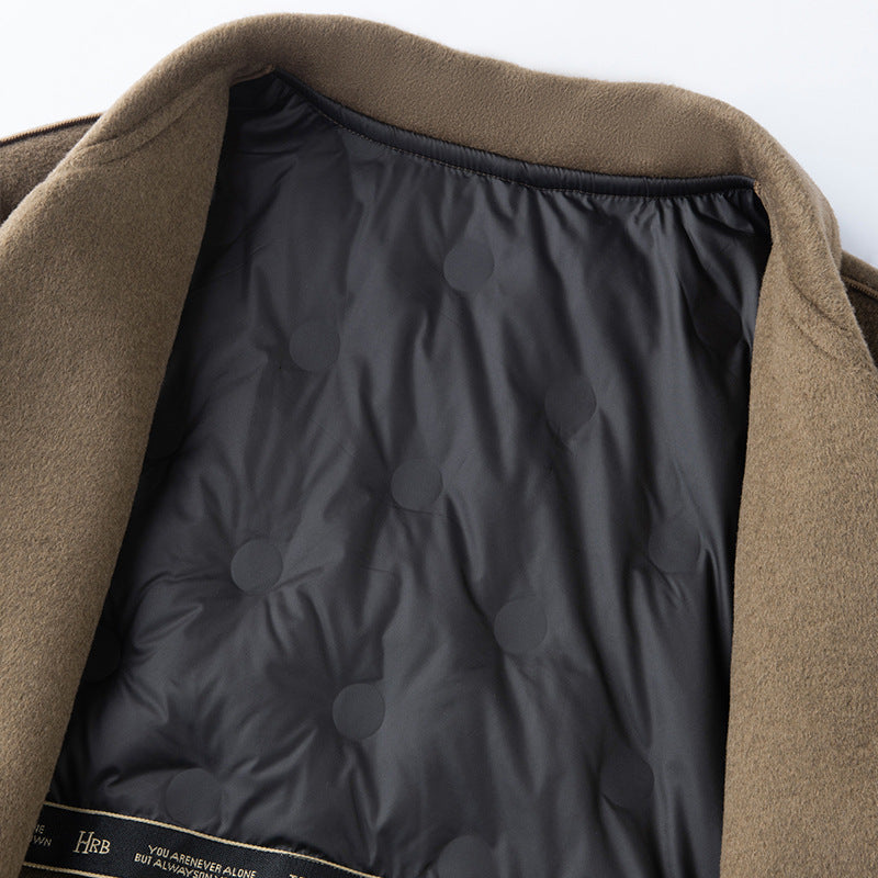 Mi-longueur vers le bas Cashmere double face Manteau occasionnel masculin