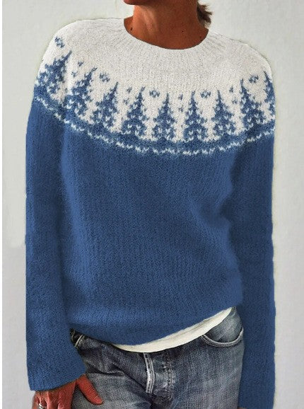 Cou rond Multicolore Pull-over mode enroulé