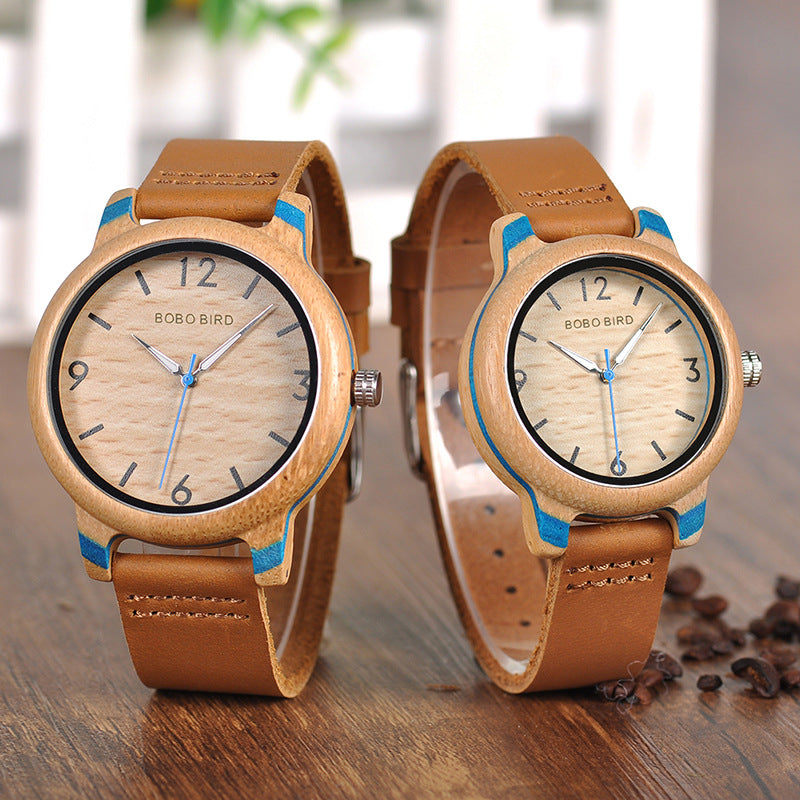 Simple et élégante montre en bois pour femmes