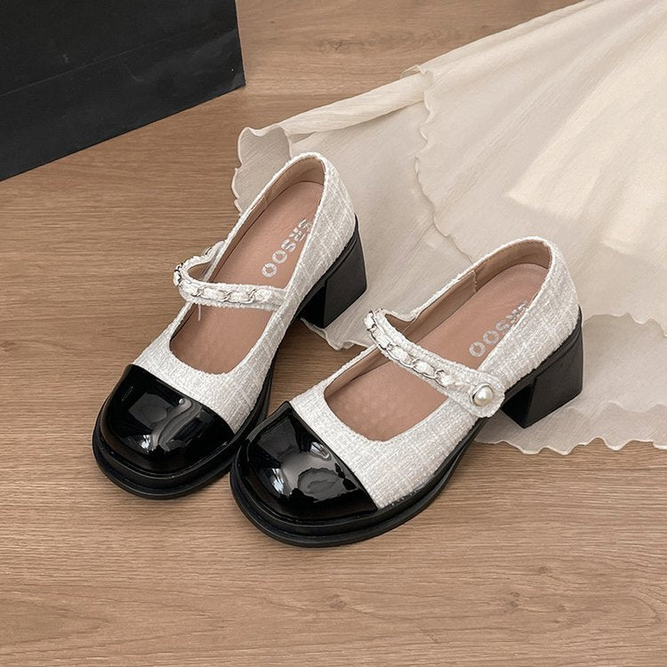 Femmes Mode Français Polyvalent Mary Jane Chaussures