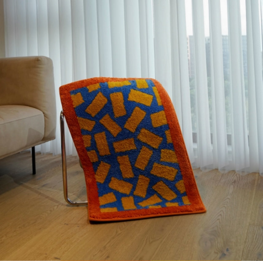 Tapis carré assorti de couleur de dopamine domestique