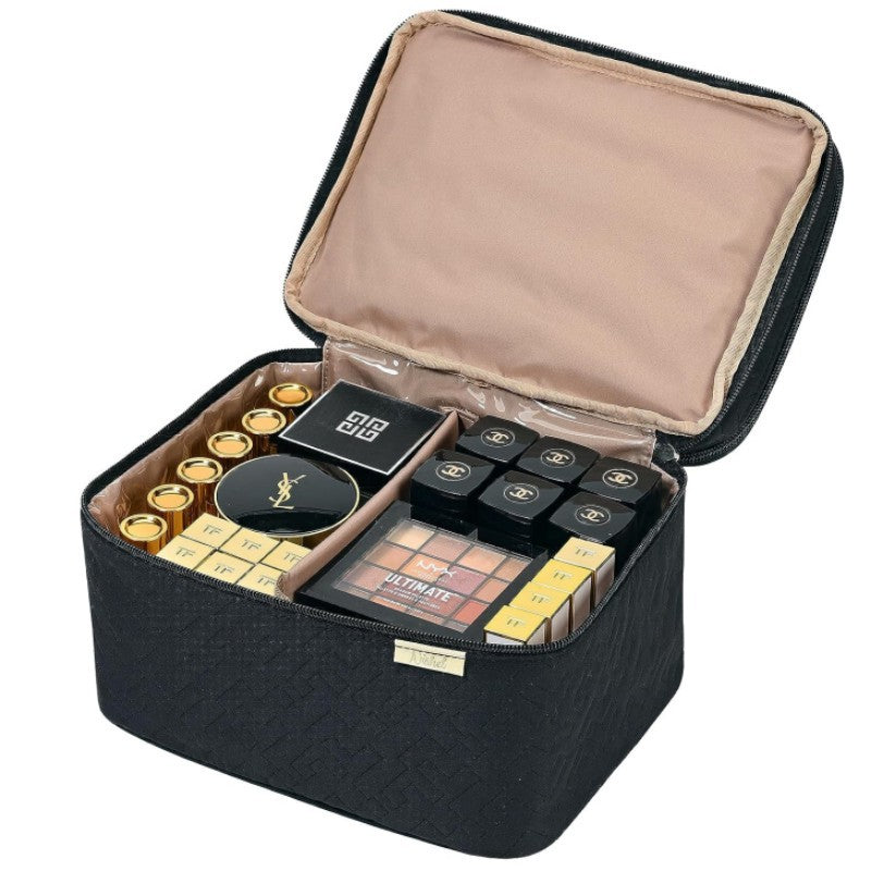 Sac de cosmétique double couche de mode portable