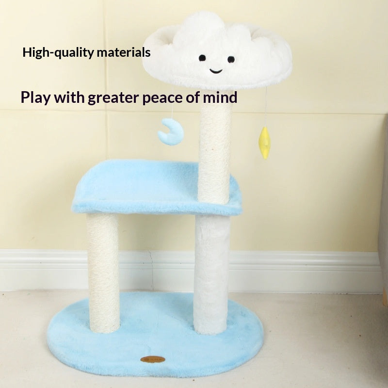 Blue Sky et White Cloud Plate-forme de repos intégrée U-Shaped Cat Tree