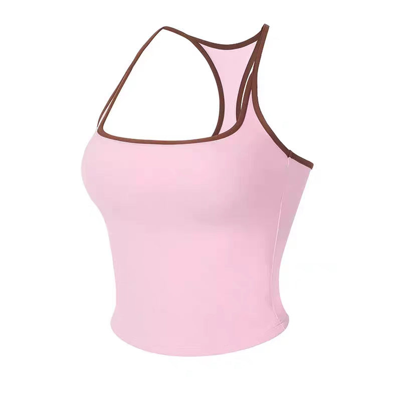 Strap-back Respirant Yoga Tank Top I-Shaped Back Design