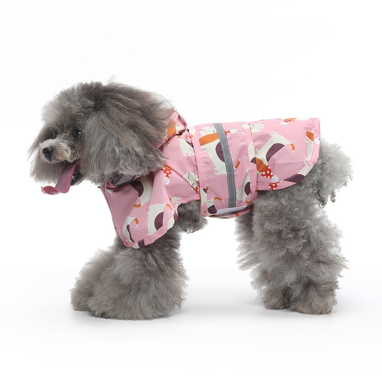 Chien Cartoon Pied réfléchissant Poncho Traction