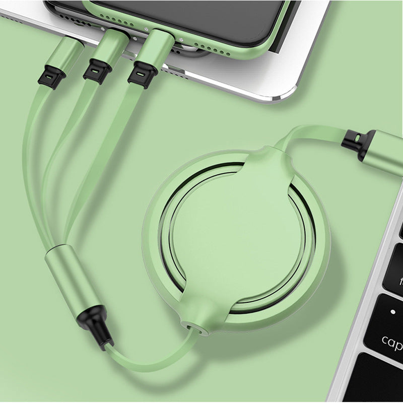 Câble de recharge rapide pour téléphone portable 3-en-un en silicone liquide multifonction