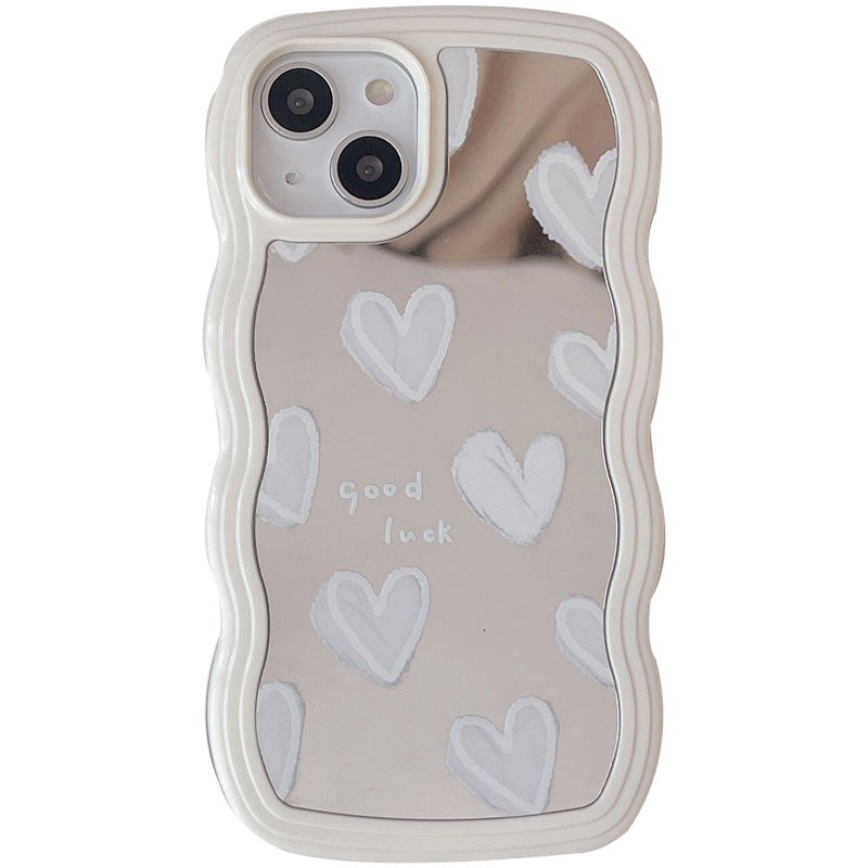 Wavy Edge miroir amour adapté pour téléphone boîtier silicone tout-pack