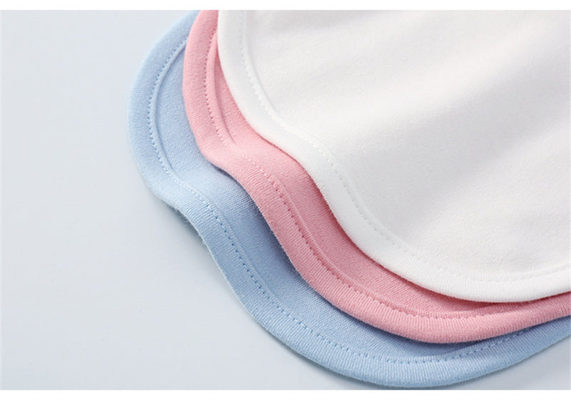 Bébé Produits Coton Bib de couleur solide avec boucle cachée Serviette Salive Multi-couleur En option