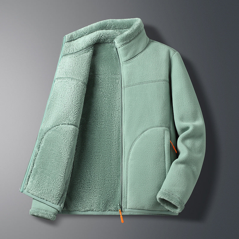 Veste polaire à deux faces en velours de corail à deux faces en polaire de style cachemire