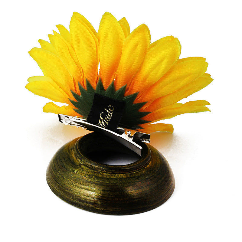 Fashion SUNFLOWER Barrettes Girls Seaside Vacation Photo Accessoires capillaires
