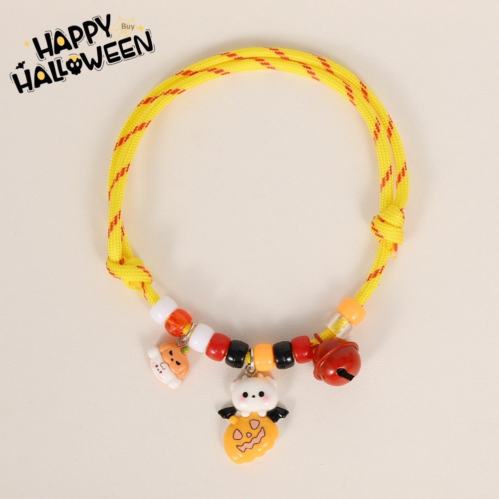Halloween Cat and Dog Collar Pumpkine tricotée à la main Conception réglable