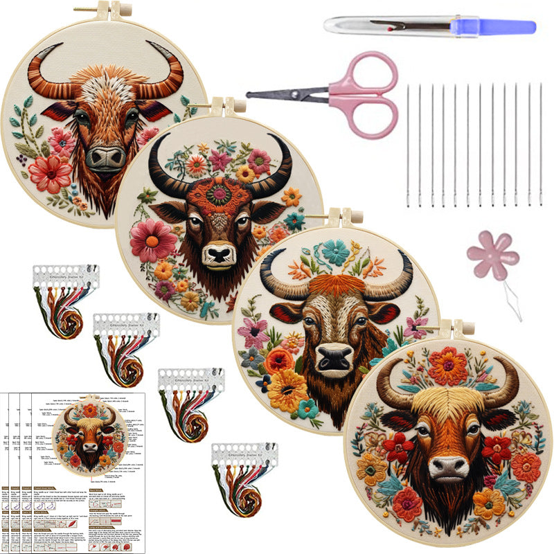 Broderie bricolage de tissu fait à la main d'animaux