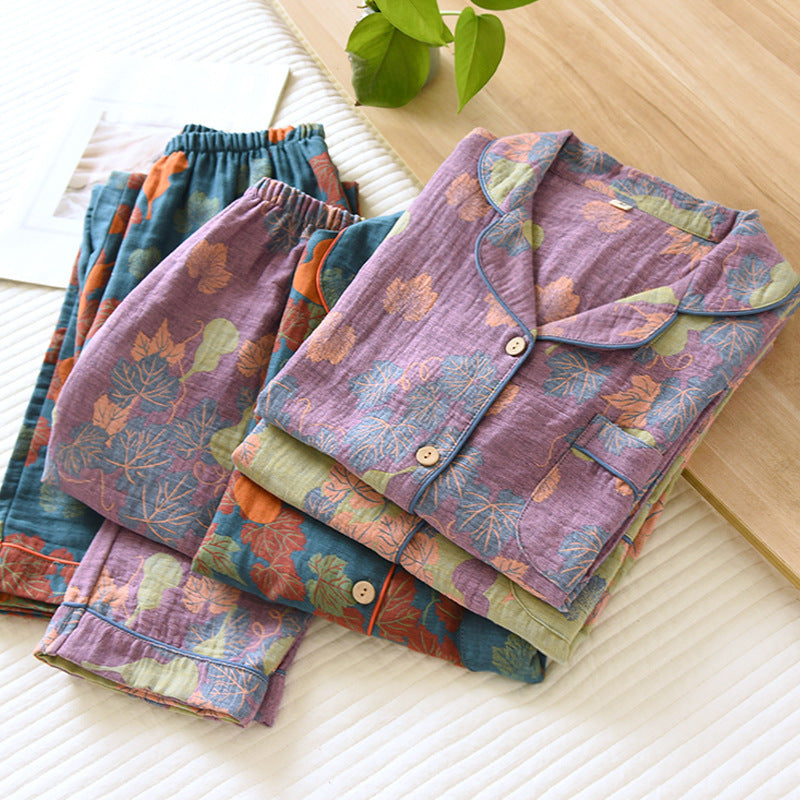 Tissu de pyjama jacquard teint de coton mince pour femmes