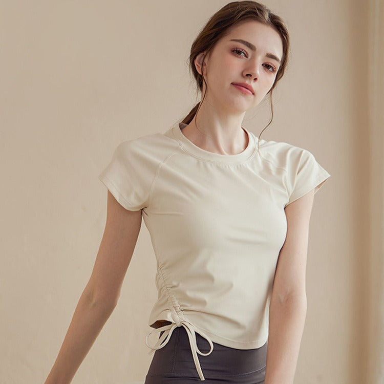 T-shirt de yoga à manches courtes pour femmes