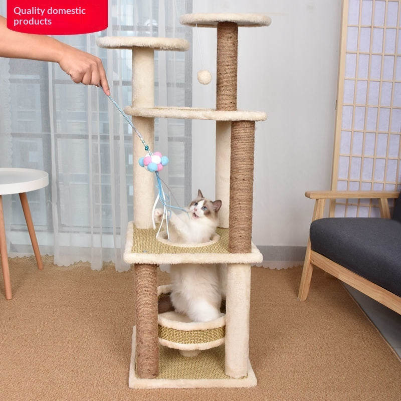 Lit de chat intégré et cadre d'escalade d'arbre de chat