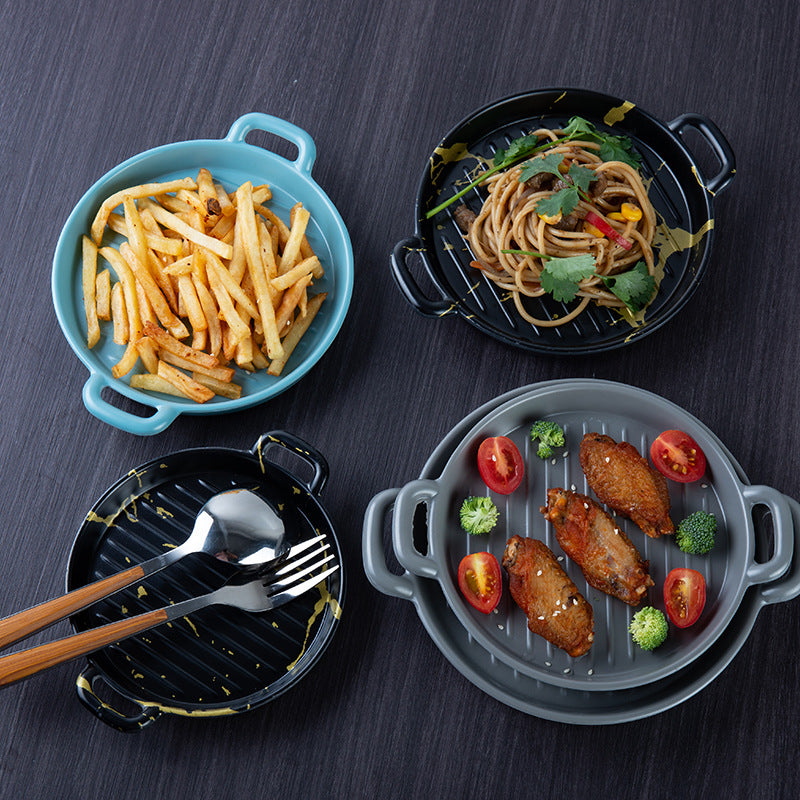 Barbecue créative Melamine Binaural Western Cuisine Assiette