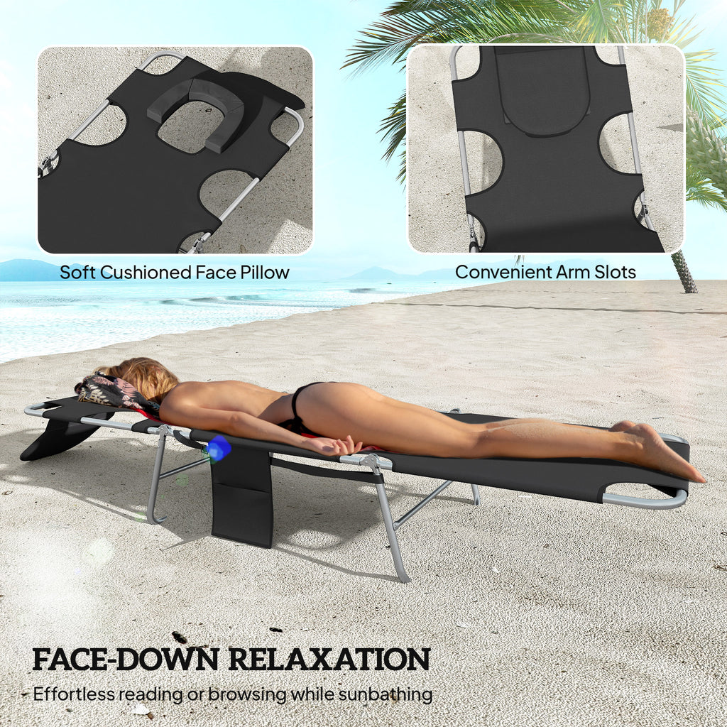 2 chaises de tannage avec trou de taille