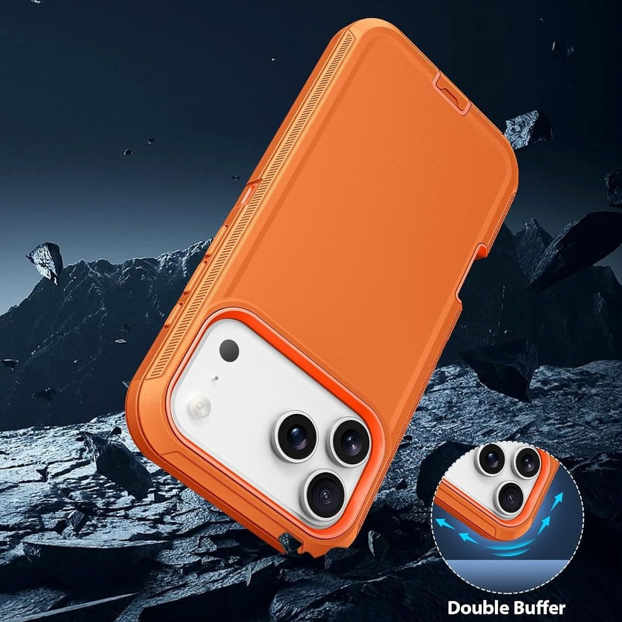 Trois cas de téléphone de preuve avec un support de clip de preuve de chute