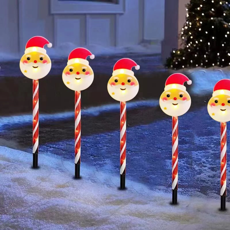 Luminaire de pelouse de Noël acrylique de l'atmosphère LED d'insertion au sol
