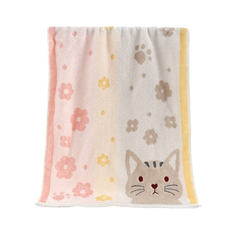 Embroidered and absorbent Jacquard towels for home use