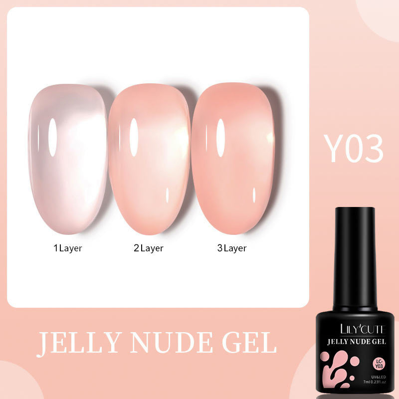 Gel d'ongle transparent sur glace de traitement de la lumière par Jade Amber