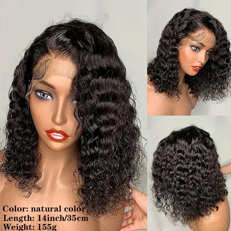 Cheveux humains devant Dentelle Bobo Double Drawn Water Wave BOB Perruque Commerce extérieur