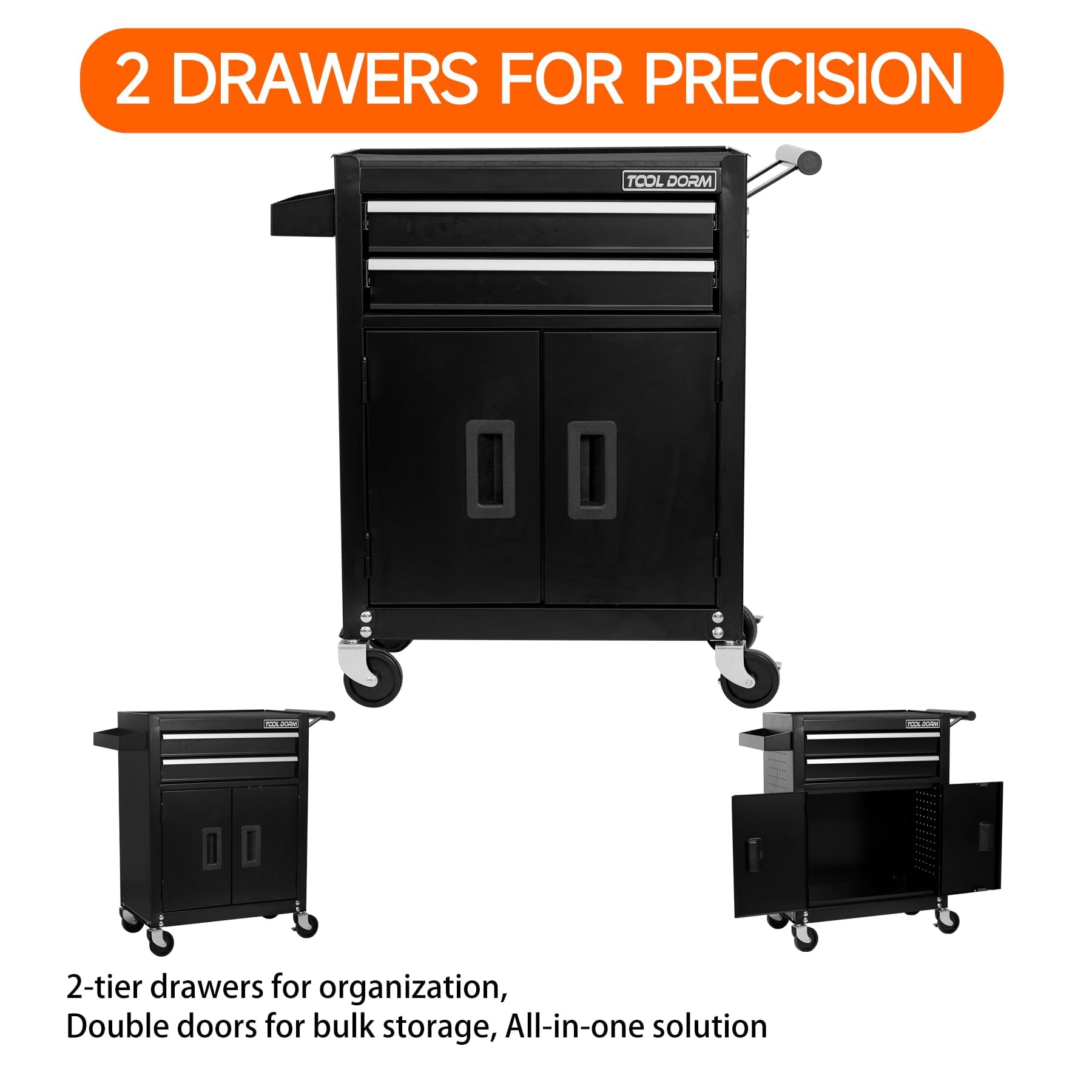 Uniquement pour la livraison sur waybill Cabinet à double porte avec deux tiroirs Panier d'outils TT202BK