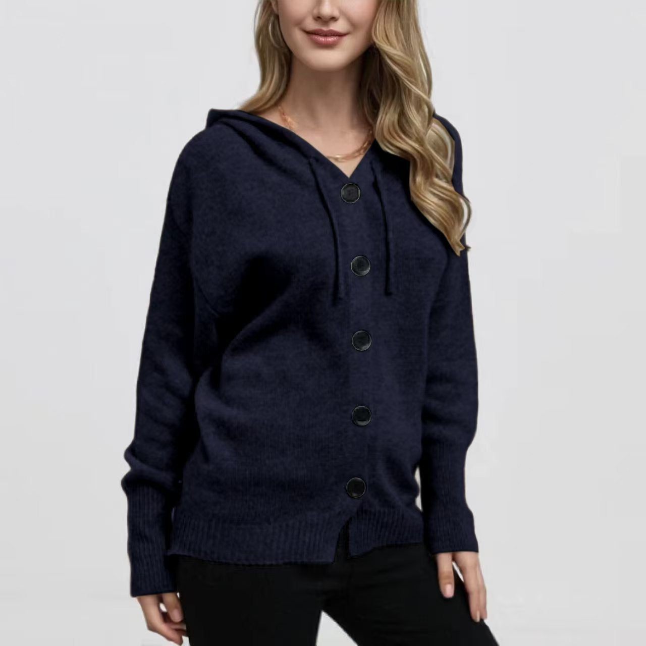 Chemise à capuche à tête unique en couleur V pour femmes