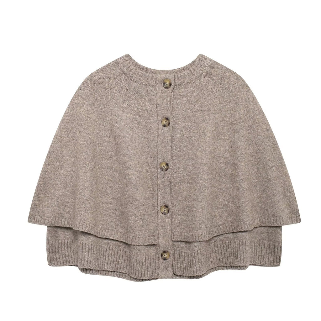 Femme Mode Versatile Cape-style Col rond Châle tricoté Veste courte