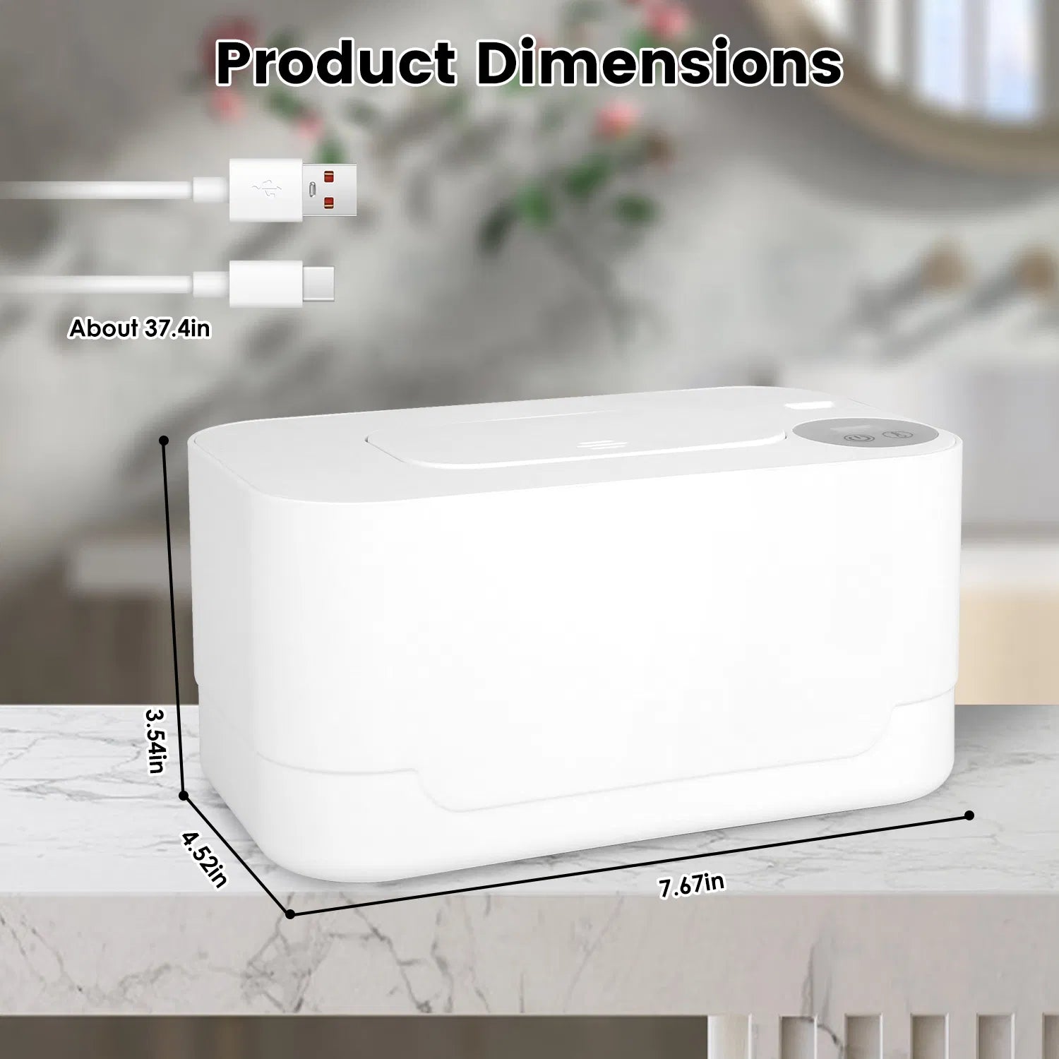 Réchauffeur d'essuie-tout bébé avec 3 paramètres de température Type C Powered Baby Wipes Dispenser avec