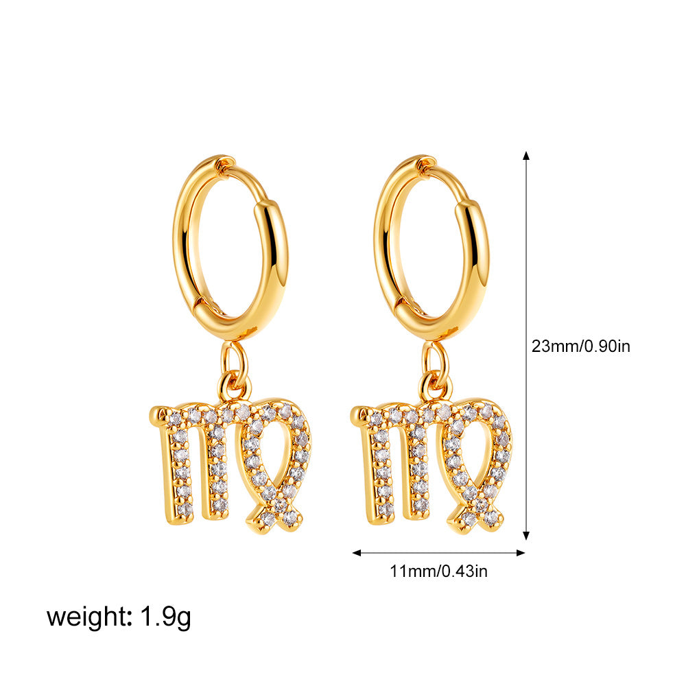 Boucles d'oreilles zodiac Micro Paved Zircon