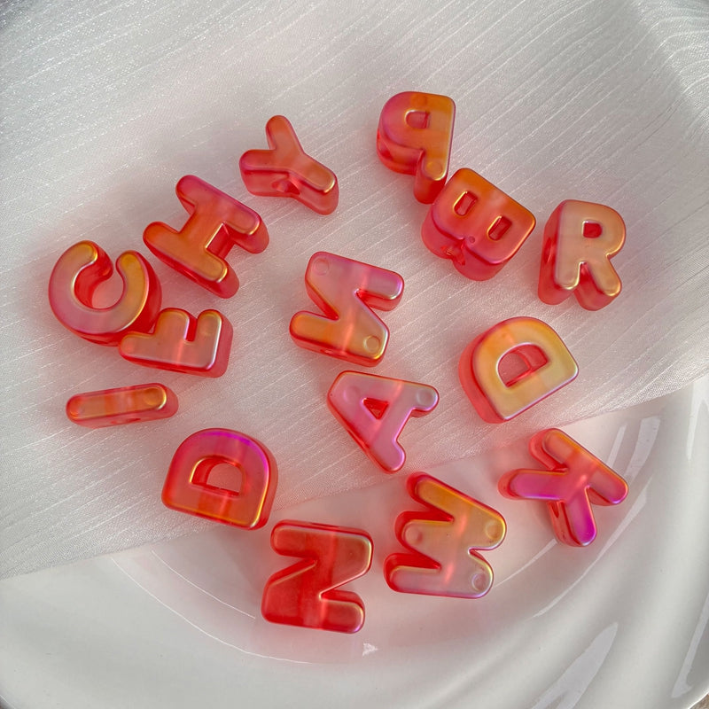 Perles lettre acrylique Matte irisés