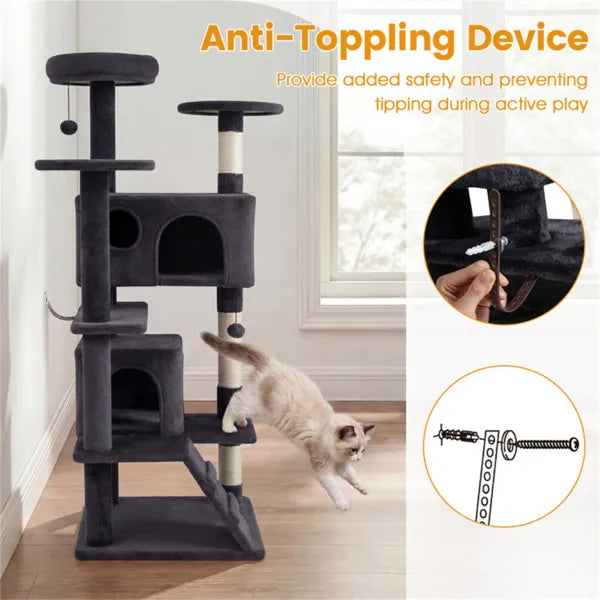 52" Cat Tree Tower with Perches and Condos