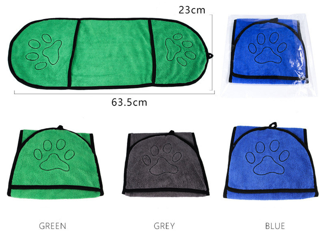 Serviette de bain de chien absorbante pour animaux de compagnie