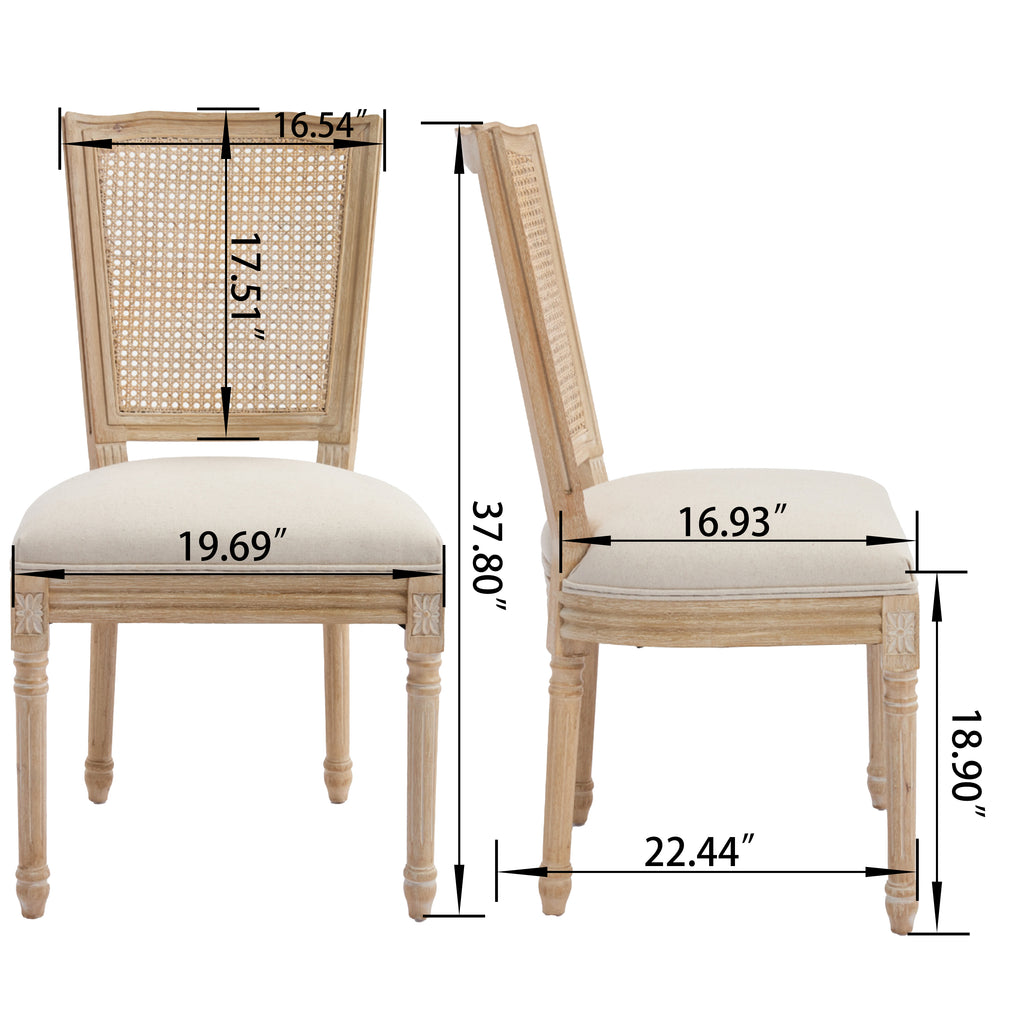 Chaises à manger à la campagne française Ensemble de 2