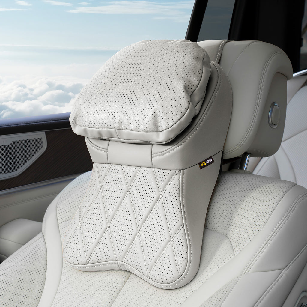 Porte-tête en cuir résistant aux taches de voiture Oreiller Coussin de soutien pour la conduite