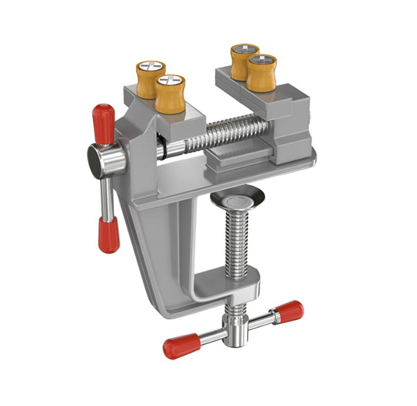 Mini banc vise-aluminium alliage-argent avec clous-1 pièce