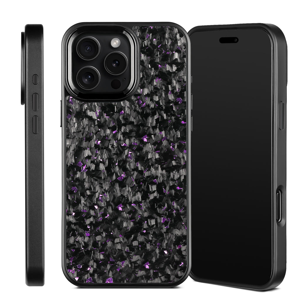 Boîtier de téléphone en métal noir forgé fibre de carbone