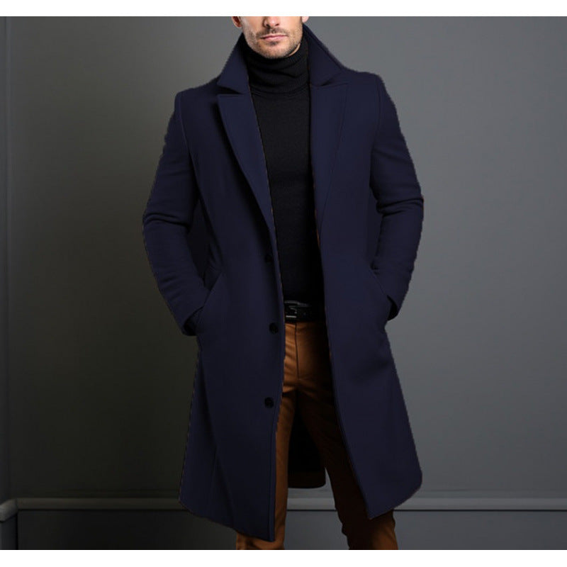 Manteau de tranchée de longueur moyenne pour hommes