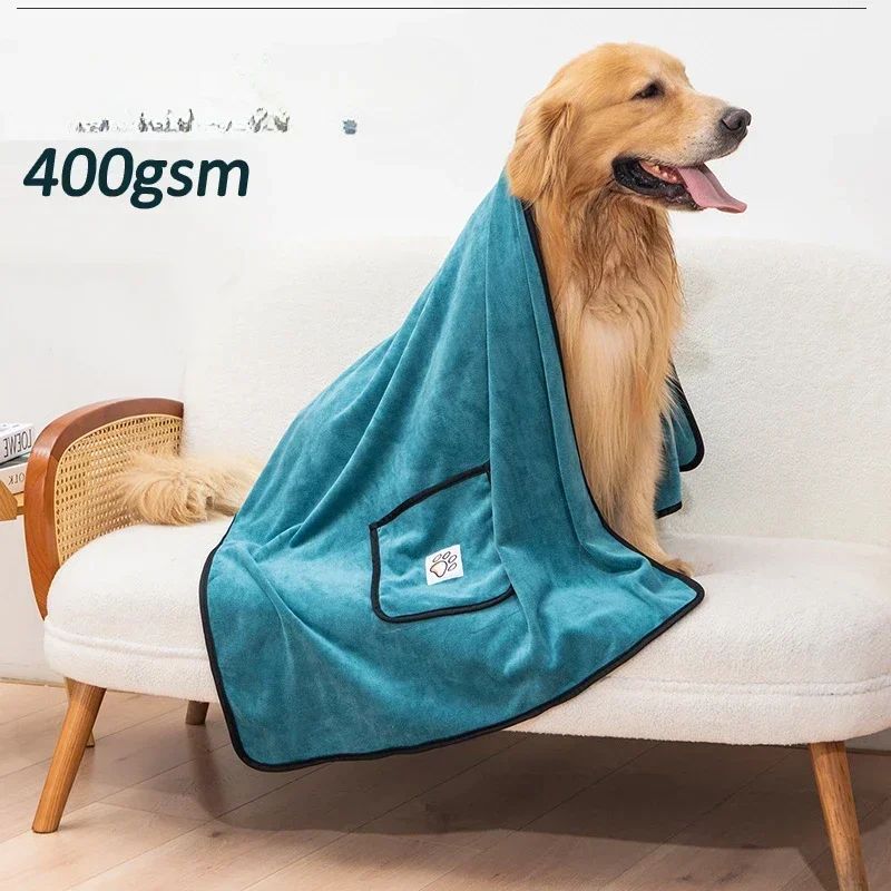Serviette pour animaux chien peignoir eau absorbante et séchage rapide nettoyage beauté gant style poche